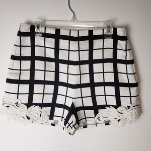 Jealous Tomato Window Pane Laced Shorts Size S